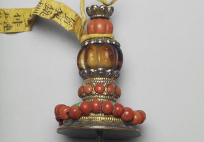 图片[3]-Silver hat finial with coral and turquoise inlay, Qianlong reign (1736-1795), Qing dynasty-China Archive